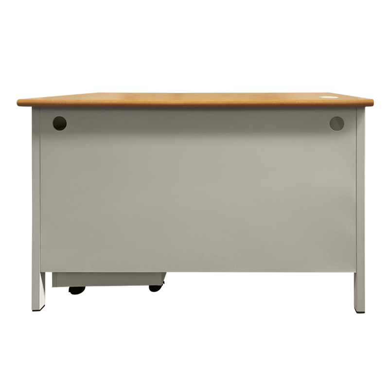 Метално бюро Carmen CR-1320 L - сиво / бук