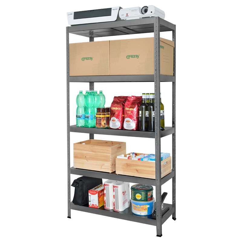 Метален стелаж HARD 180x90x40 см, до 90 кг на рафт - сив