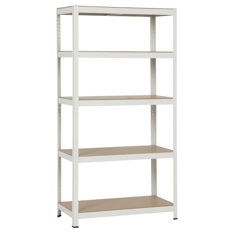 Метален стелаж Carmen CR-1016 - 180х90х45 см, до 250 кг на рафт - бял