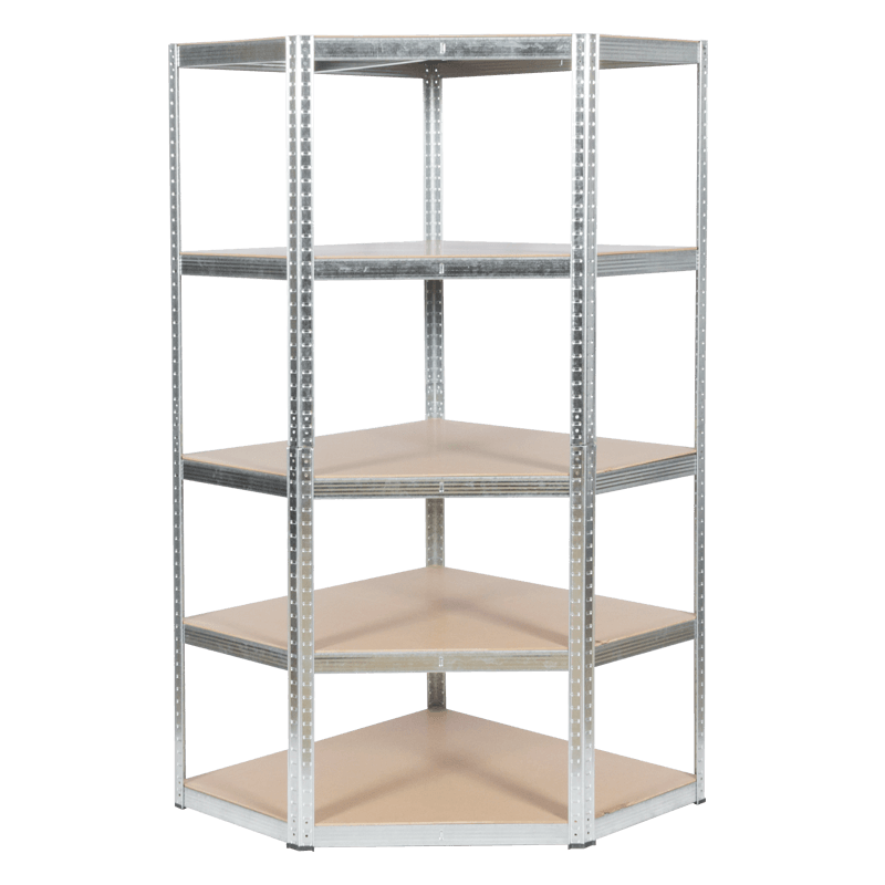 Ъглов метален стелаж Carmen CR-1019 - 180x90x45 см, до 275 кг на рафт - цинк