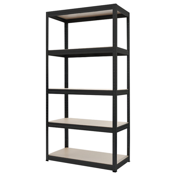 Метален стелаж STAR 180x90x45 см, до 275 кг на рафт  - черен
