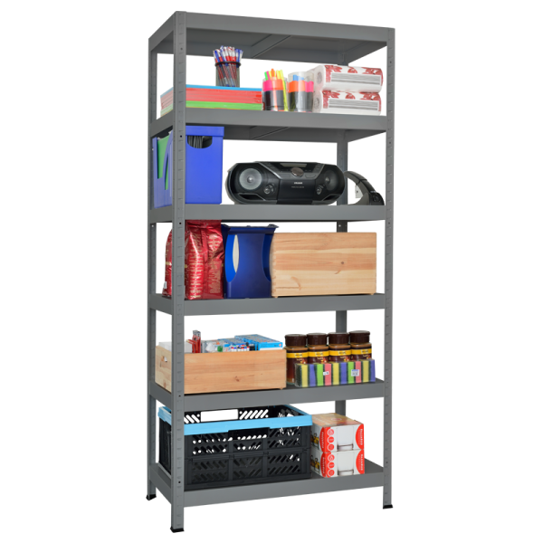 Метален стелаж HARD 180x100x40 см, до 130 кг на рафт  - сив