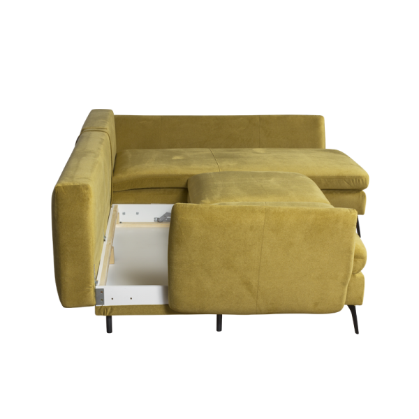 Ъглов разтегателен диван CALABRIA - горчица 07