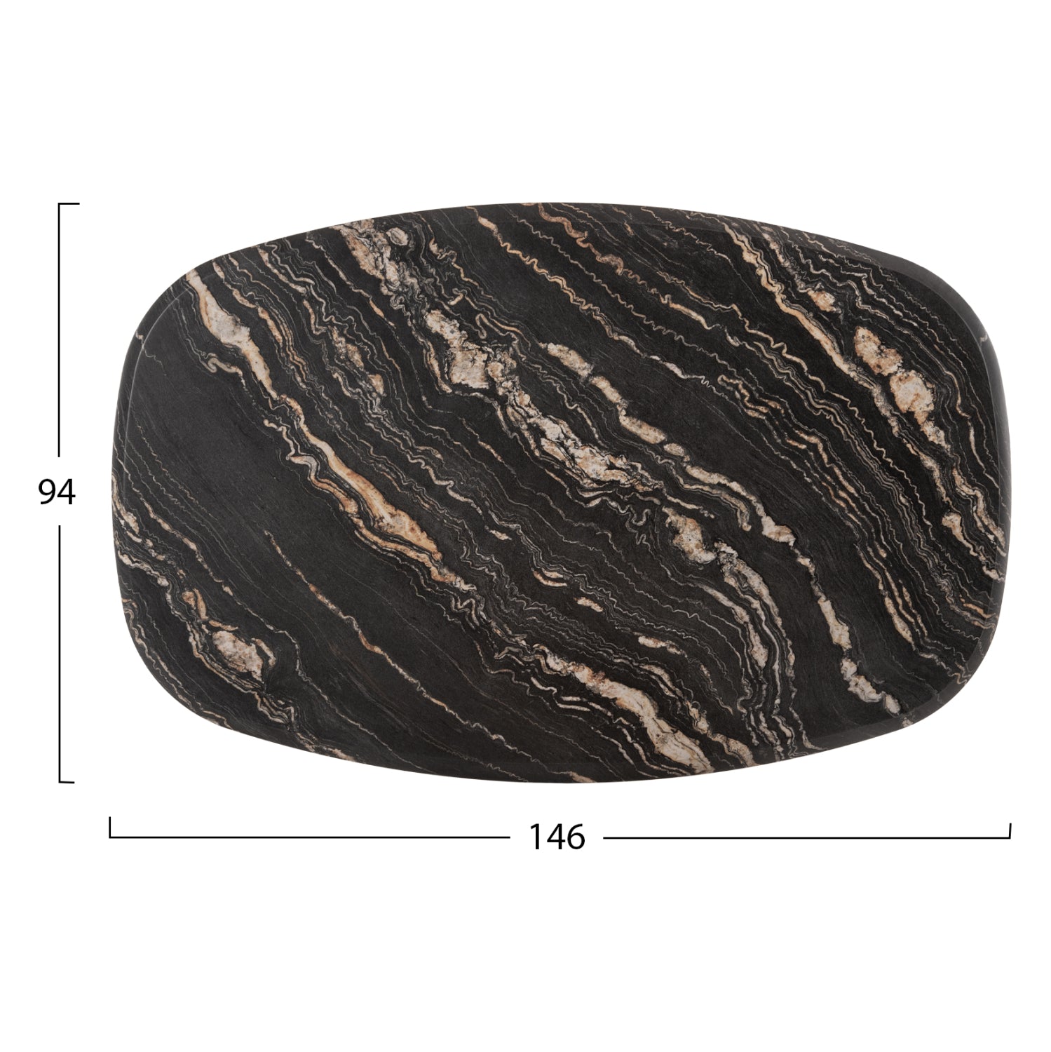 Плот за маса 5787 WERZALIT черно злато мрамор46X94 см.