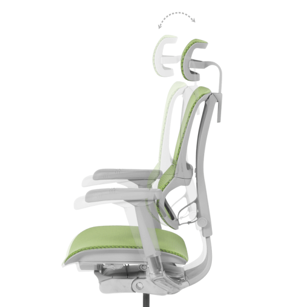 Ергономичен стол ERGOHUMAN IOO ELITE 2 - сива рамка - зелен