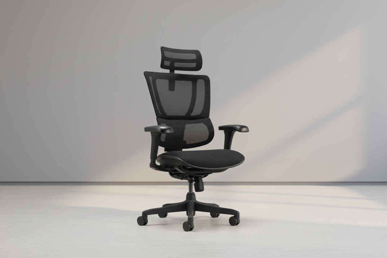 Ергономичен стол ERGOHUMAN IOO BUDGET 2 - черна рамка - черен