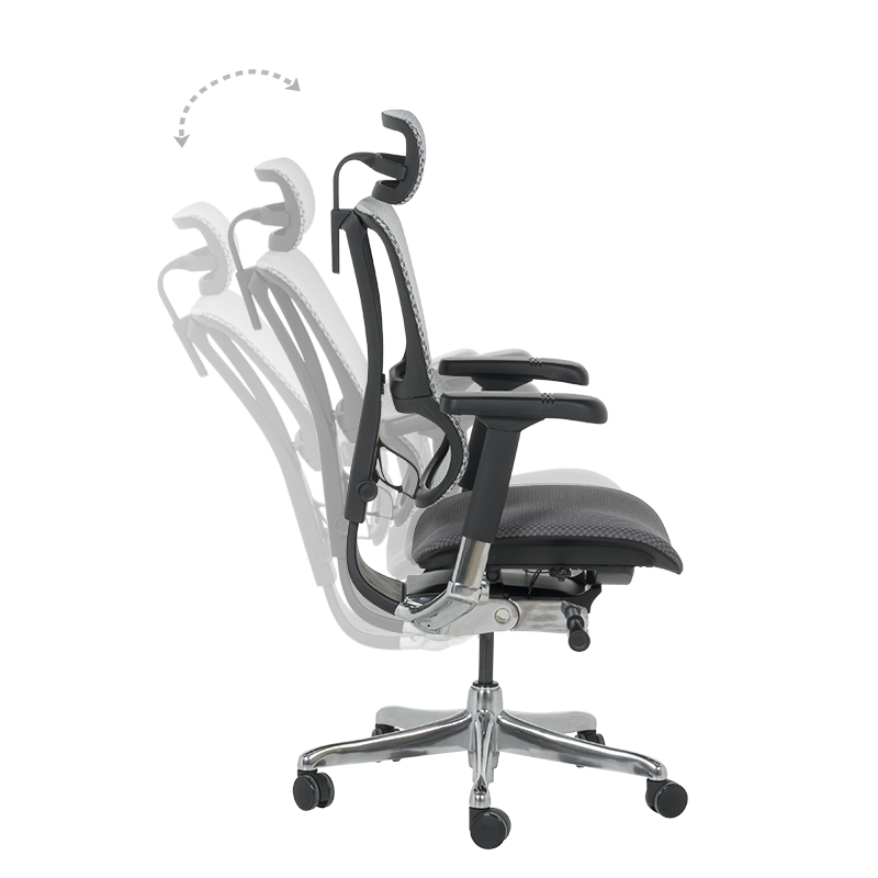 Ергономичен стол ERGOHUMAN IOO ELITE 2 - черна рамка - сив