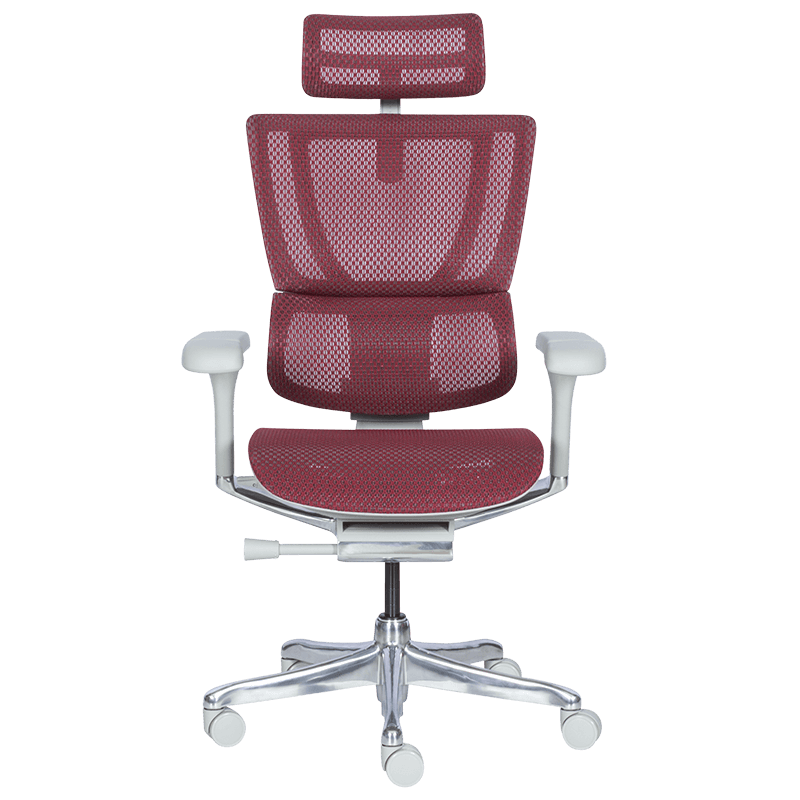 Ергономичен стол ERGOHUMAN IOO ELITE 2 - сива рамка - червен