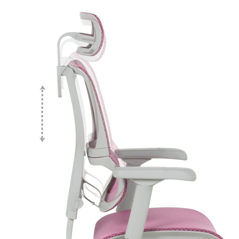 Ергономичен стол ERGOHUMAN IOO ELITE 2 - сива рамка - розов