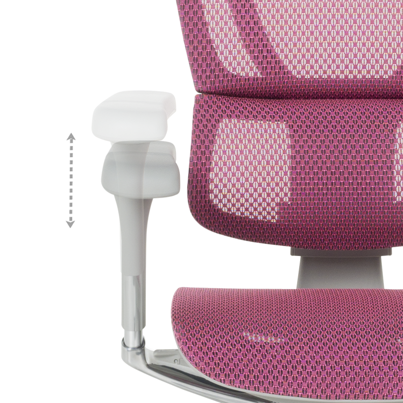 Ергономичен стол ERGOHUMAN IOO ELITE 2 - сива рамка - розов