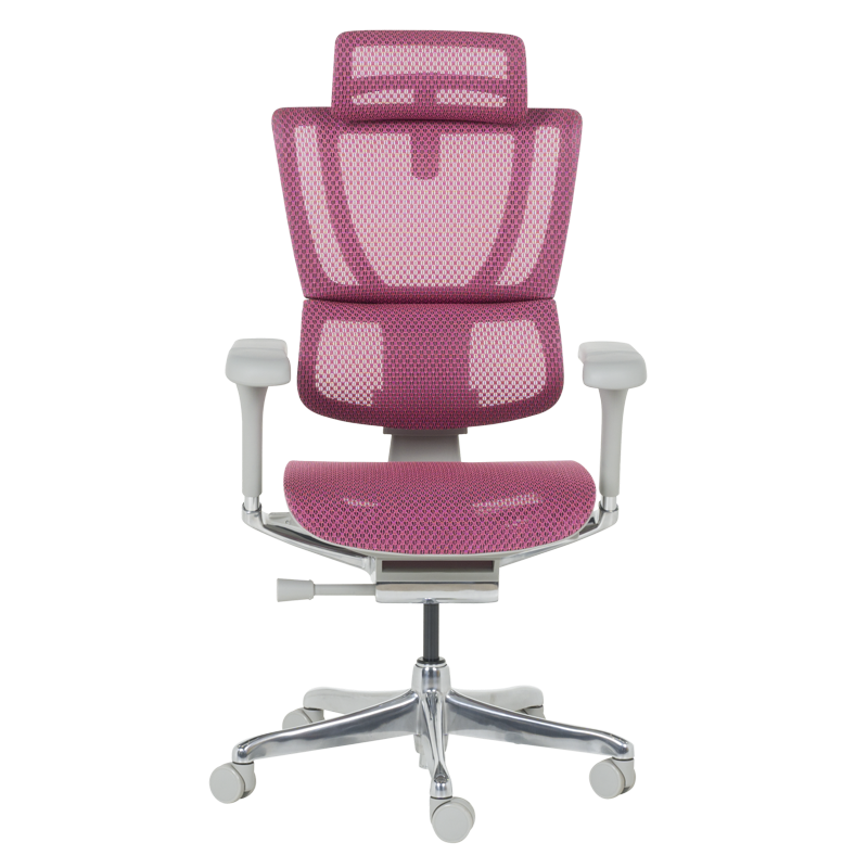 Ергономичен стол ERGOHUMAN IOO ELITE 2 - сива рамка - розов