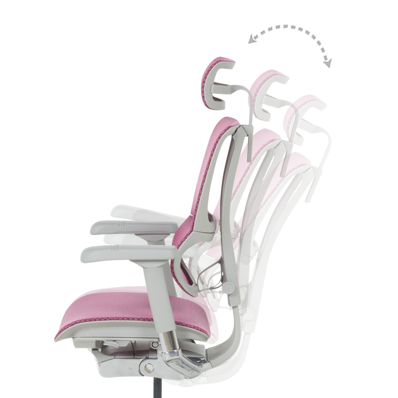 Ергономичен стол ERGOHUMAN IOO ELITE 2 - сива рамка - розов