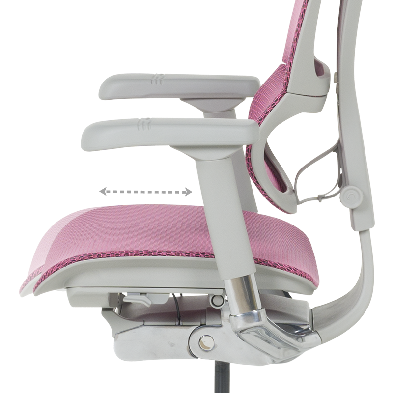 Ергономичен стол ERGOHUMAN IOO ELITE 2 - сива рамка - розов