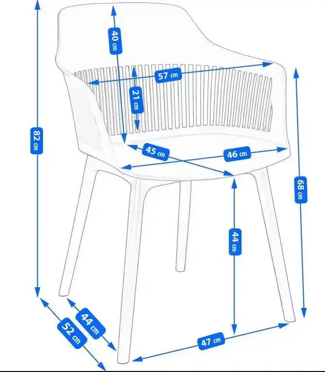 Градински стол Севиля бял полипропилен