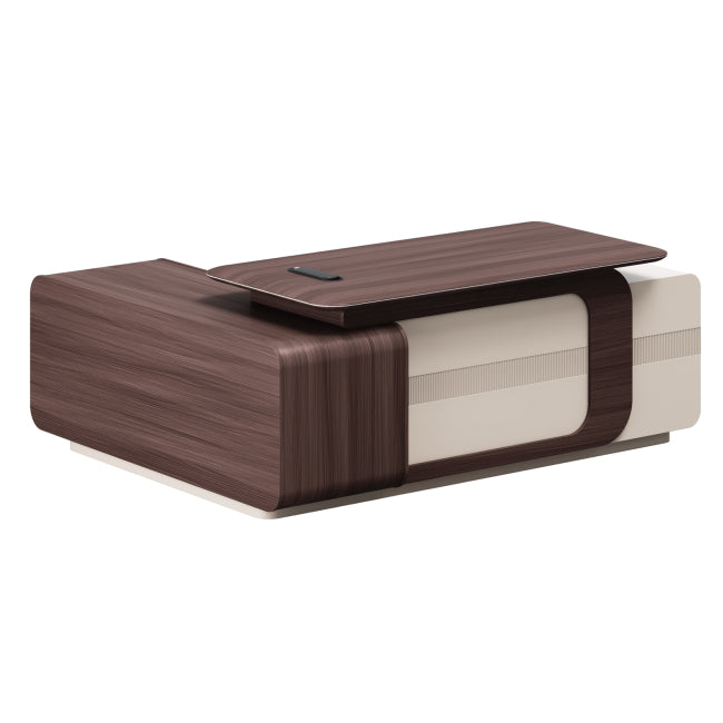 Бюро PRESIDENT десен ъгъл орех-бежов цвят 200x160x76см