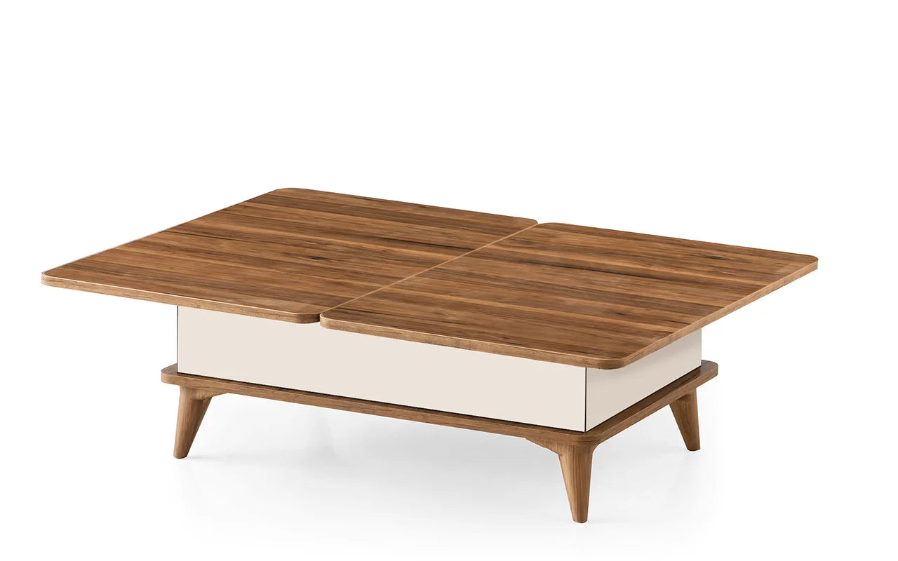 Холна маса  LUX  5001-/65+65/90/38-75, Орех, Разтегателна, Повдигащ механизъм