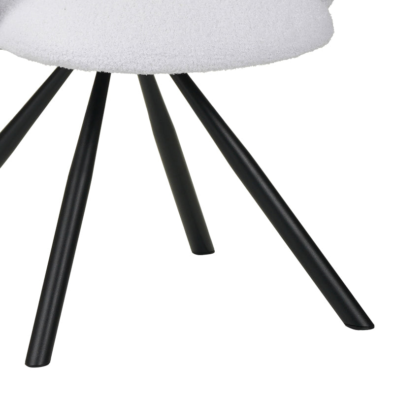 Фотьойл Garzele  бяло плюшено плат-крака черен метал 68x66x82.5cm