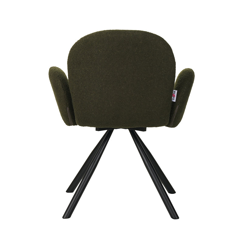 Фотьойл Garzele  зелено плюшено плат-крака черен метал 68x66x82.5cm