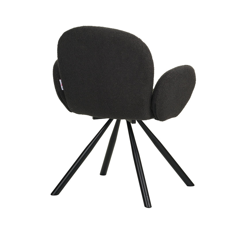 Фотьойл Garzele  тъмно сиво плюшено плат-крака черен метал 68x66x82.5cm