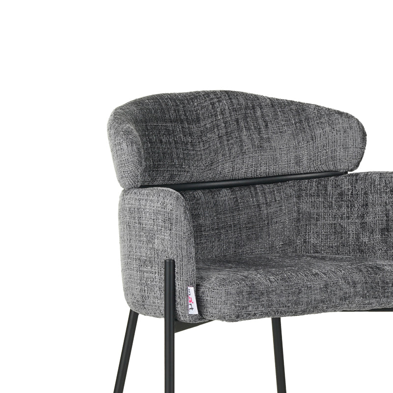 Бар стол Tolerse  светлосив дамаска-крака черен метал