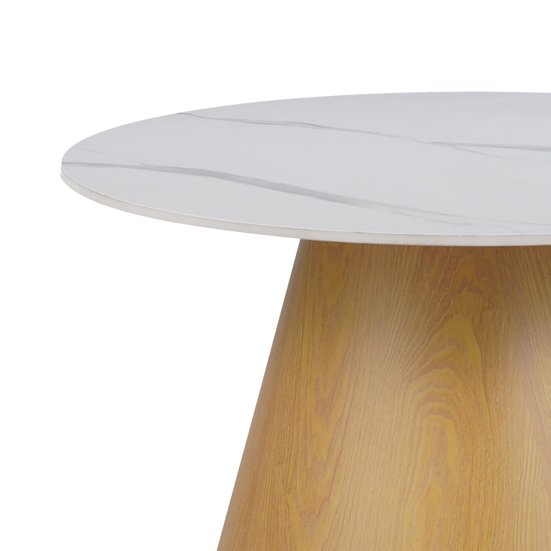 Холна маса Soleire  бял мрамор синтерован камък D70x40см