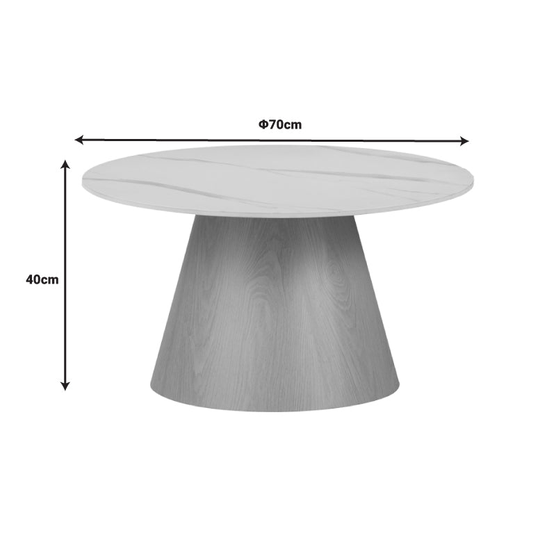 Холна маса Soleire  бял мрамор синтерован камък D70x40см