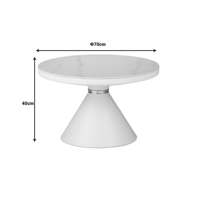 Холна маса Coozlin  бял мрамор метал d70x40см
