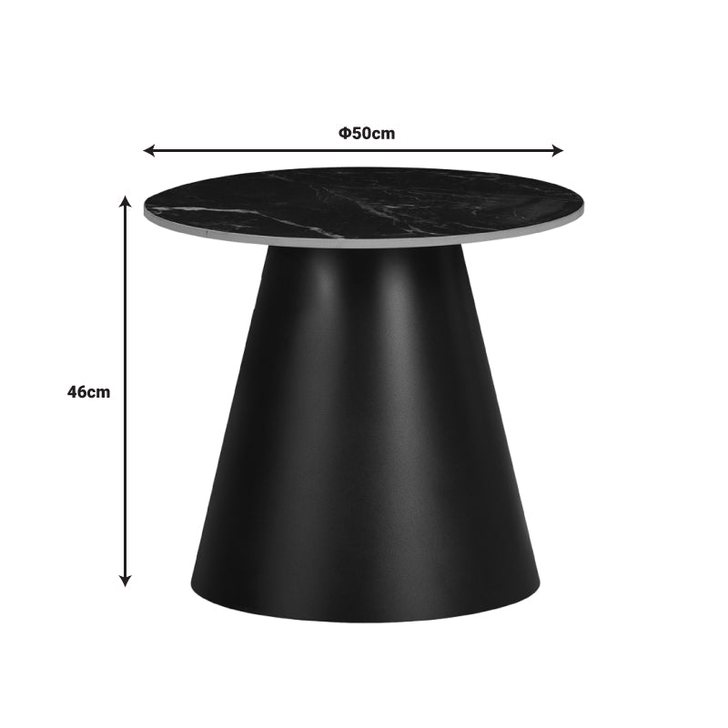 Странична маса Fabrin  черен мрамор, синтерован камък-черен метал