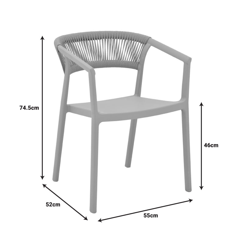 Фотьойл Sillia стифиращ се pp капучино абажур с бежов ратан 55x52x74.5cm