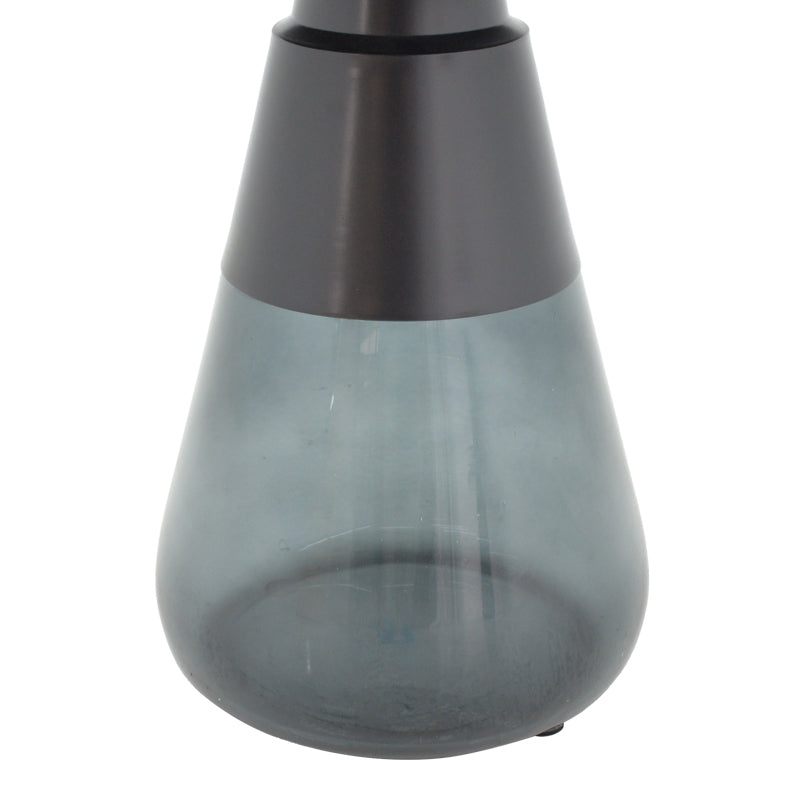 Холна маса Kunlo  черен метал-черно стъкло D50x53.5см