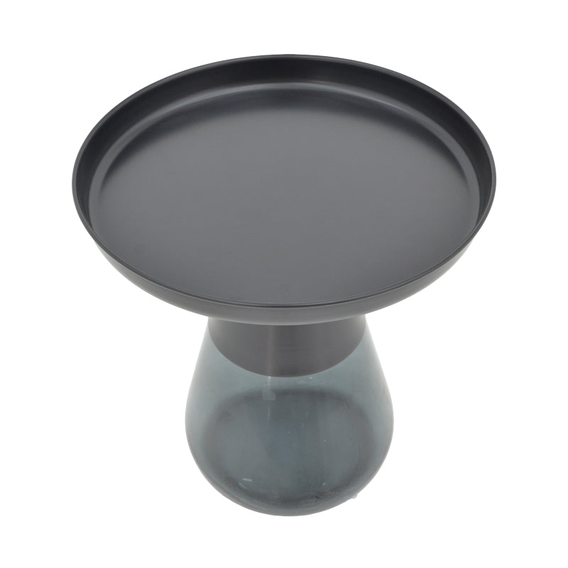 Холна маса Kunlo  комплект 2 части черен метал-черно стъкло