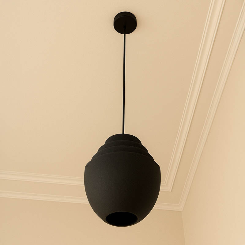 Плафон kelsy  e27 черен метал d30x122см