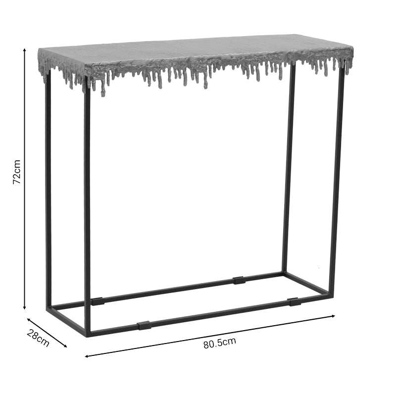 Конзолна маса bulco  златисто-черен метал 80.5x28x72см