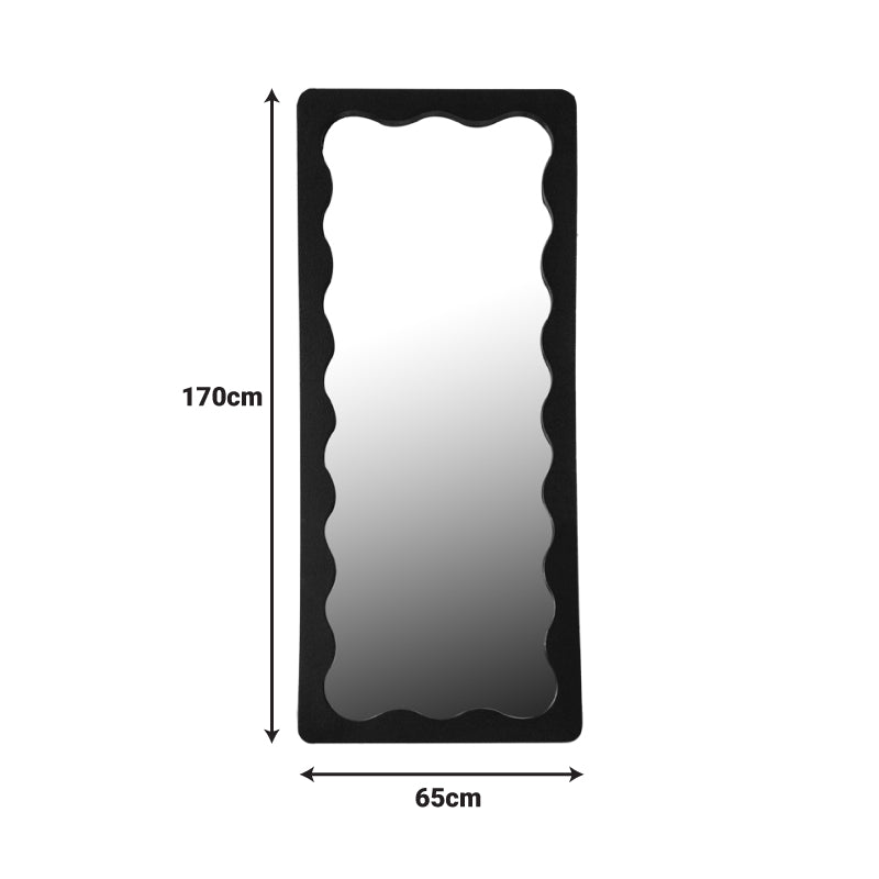 Огледало werdy  дърво в черен цвят 65x2.4x170см