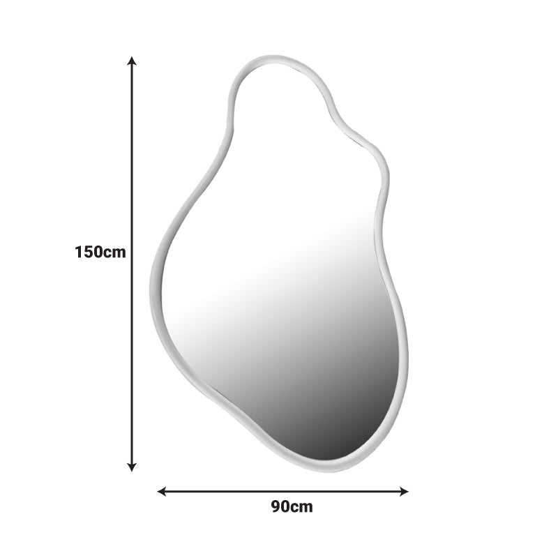 Огледало decorde  дърво в бял цвят 90х3,5х150см