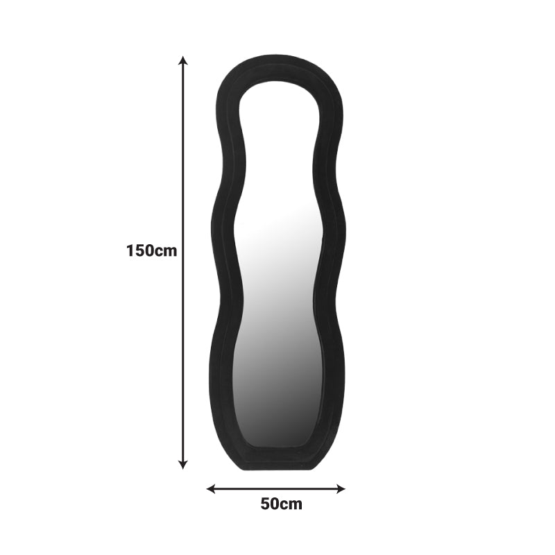 Огледало glinde  velvet в черен цвят 90x3.5x150см