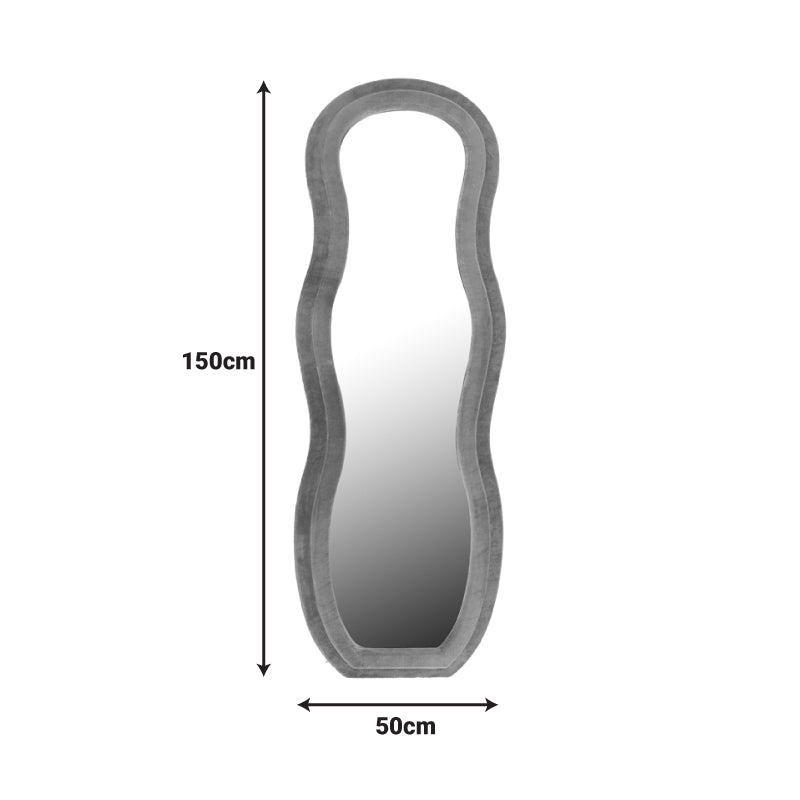 Огледало glinde  кадифе в сив цвят 90x3.5x150см