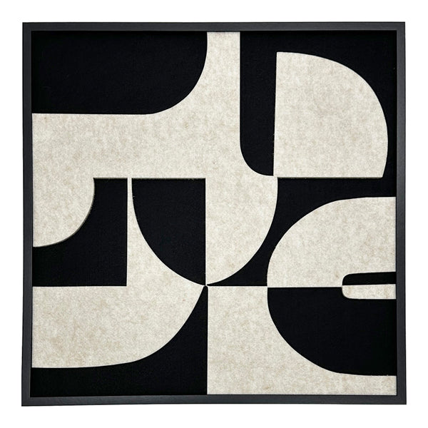Картина за стена Jeire  с рамка черно-бяла 62x2,5x62см
