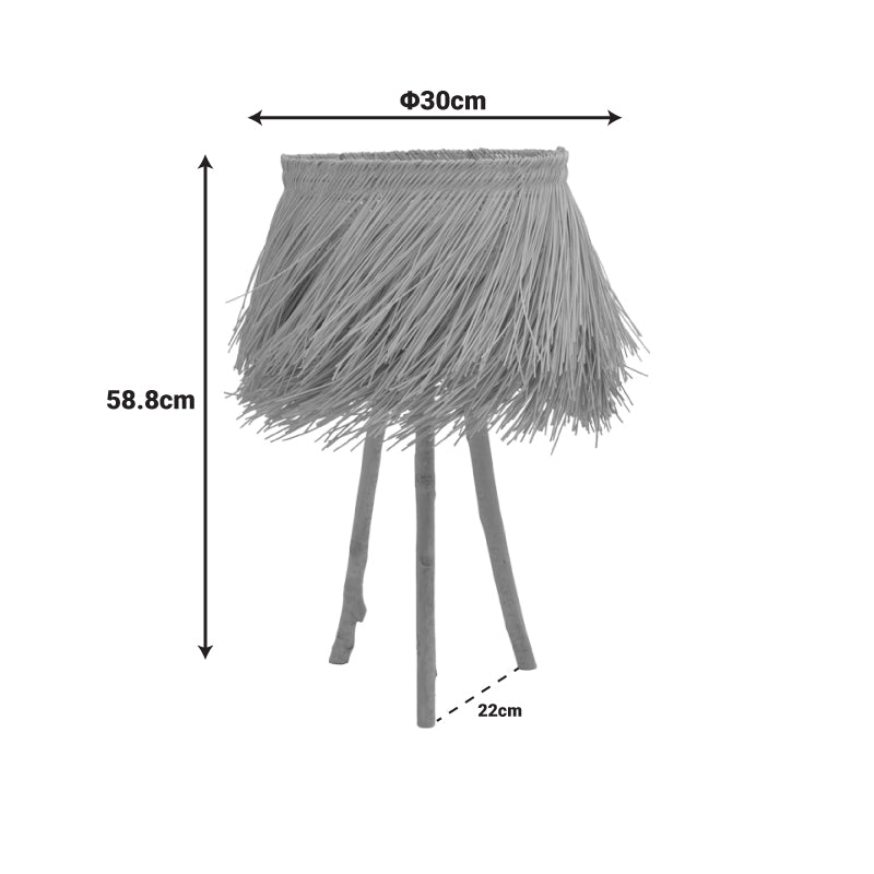 Настолна лампа herfo  e27 ратан в естествен цвят d30χ58.8см