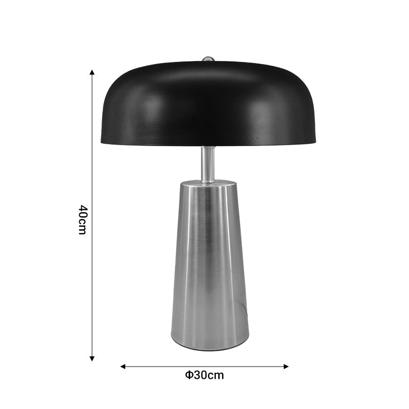Настолна лампа luminary  e27 сребристо-черен метал d30x40см