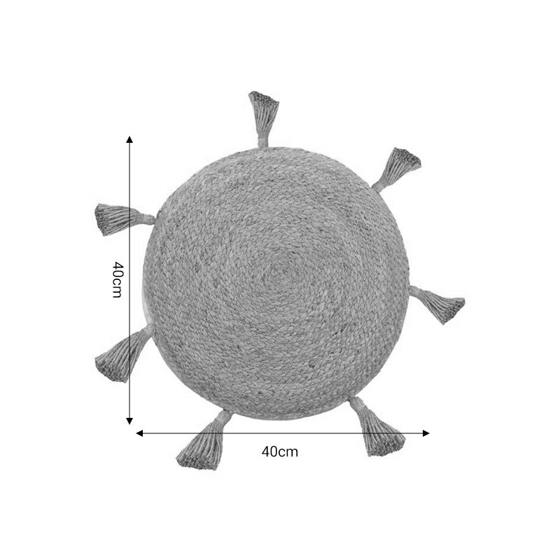 Буф възглавница за стол εlefon  естествена материя екрю d35x12см