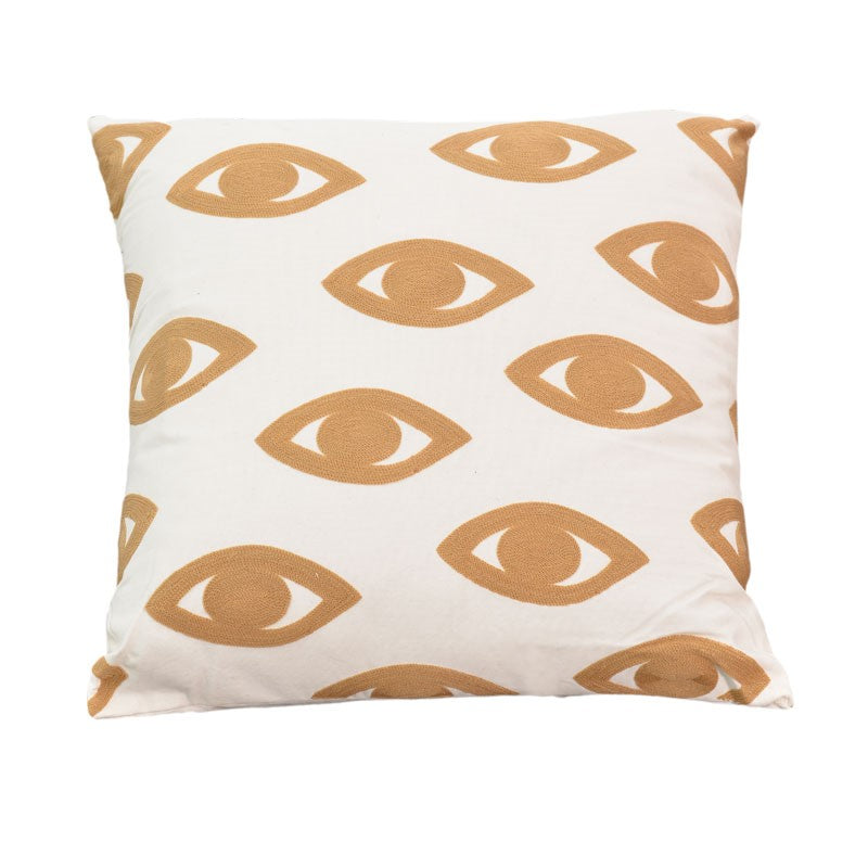 Възглавница Eyes  естествено-бяла 60x60x2.5см