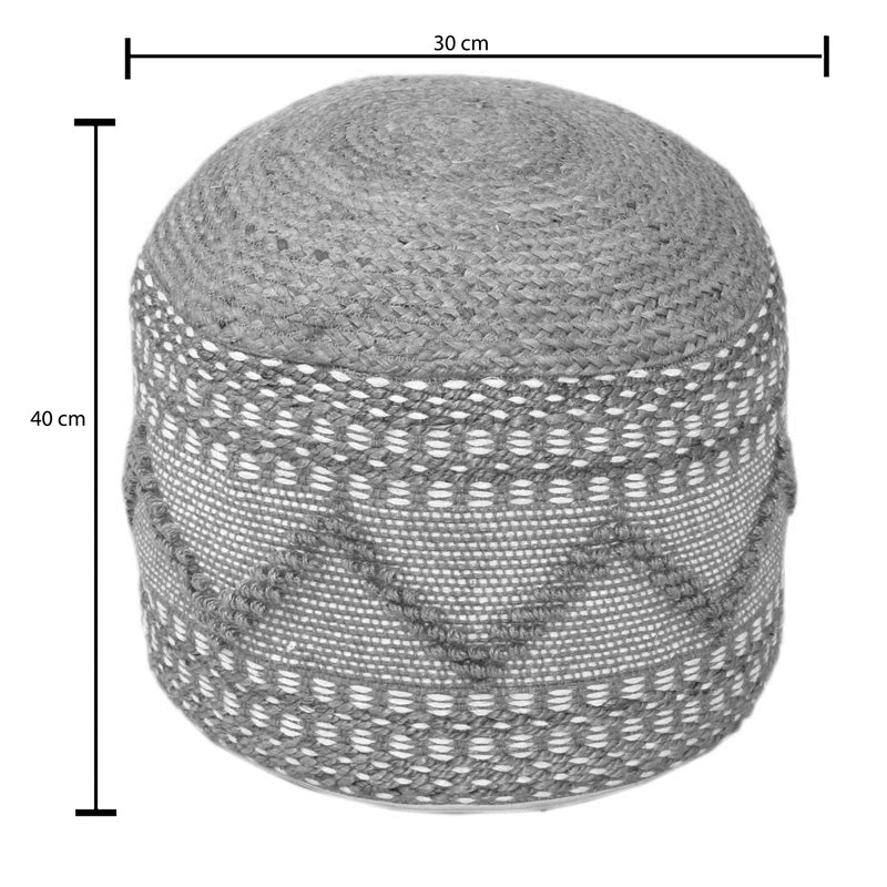 Pallo  пуф-табуретка, юта-памук в естествен нюанс, Ф40х30см