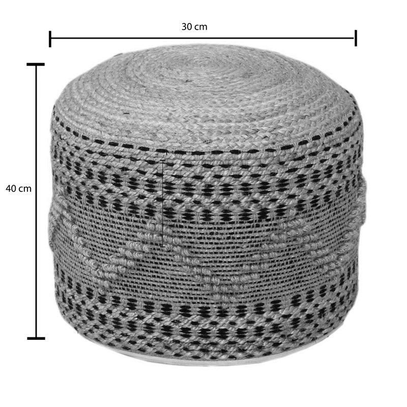 Пуф-табуретка Bangku , юта-памук в естествен нюанс, Ф45х30см