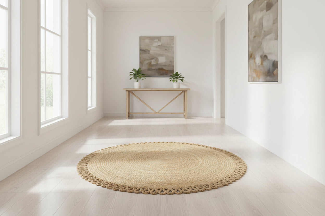 Килим от юта Prejo  в естествен нюанс d120x1см