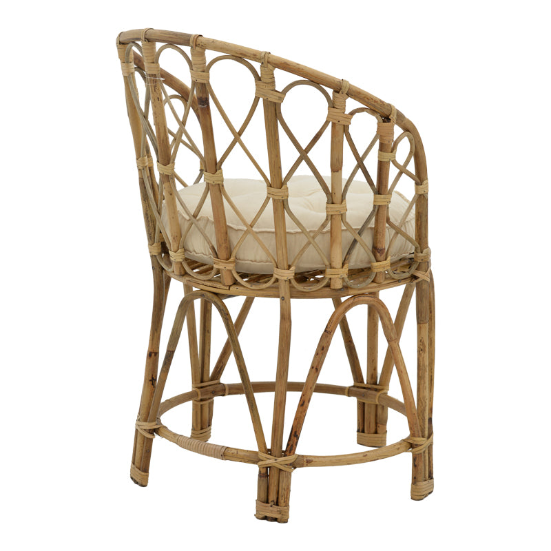 Rostan  стол от естествен ратан с възглавница 51x50x80см