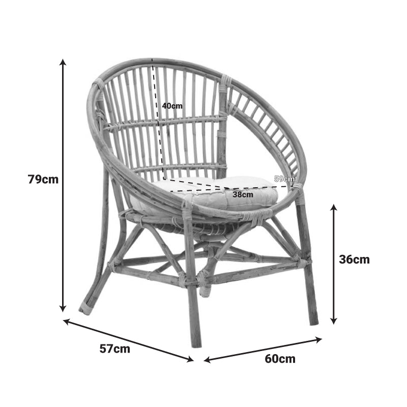 Blore  кресло естествено дърво 70x58x81см