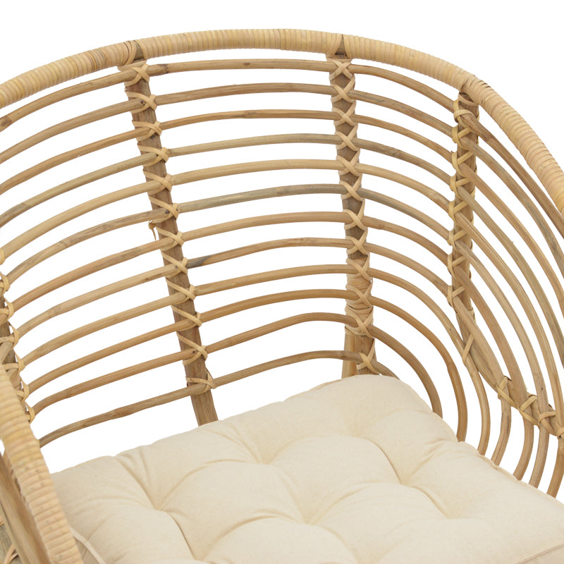 Кресло Dianeестествено дърво с възглавница 71x46x80см