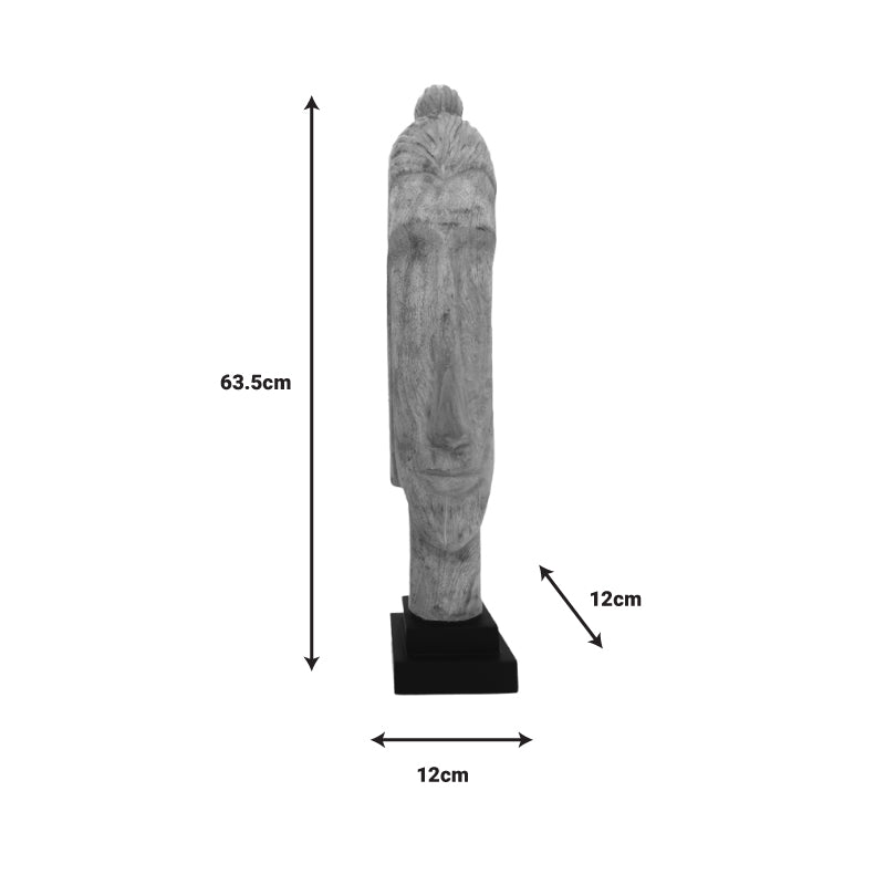 Бюст на буда Dran , естествено мангово дърво, 12x12x63,5 см