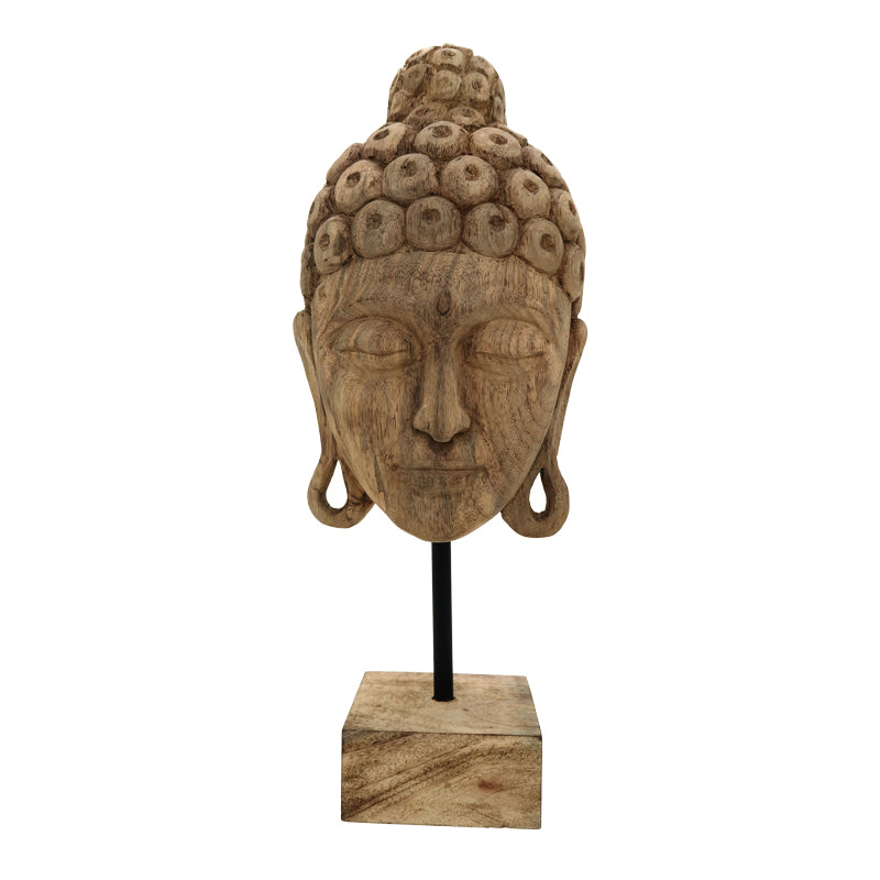 Декорация за маса buddha Mask  естествено мангово дърво-желязо 20x18.5x48.5cm